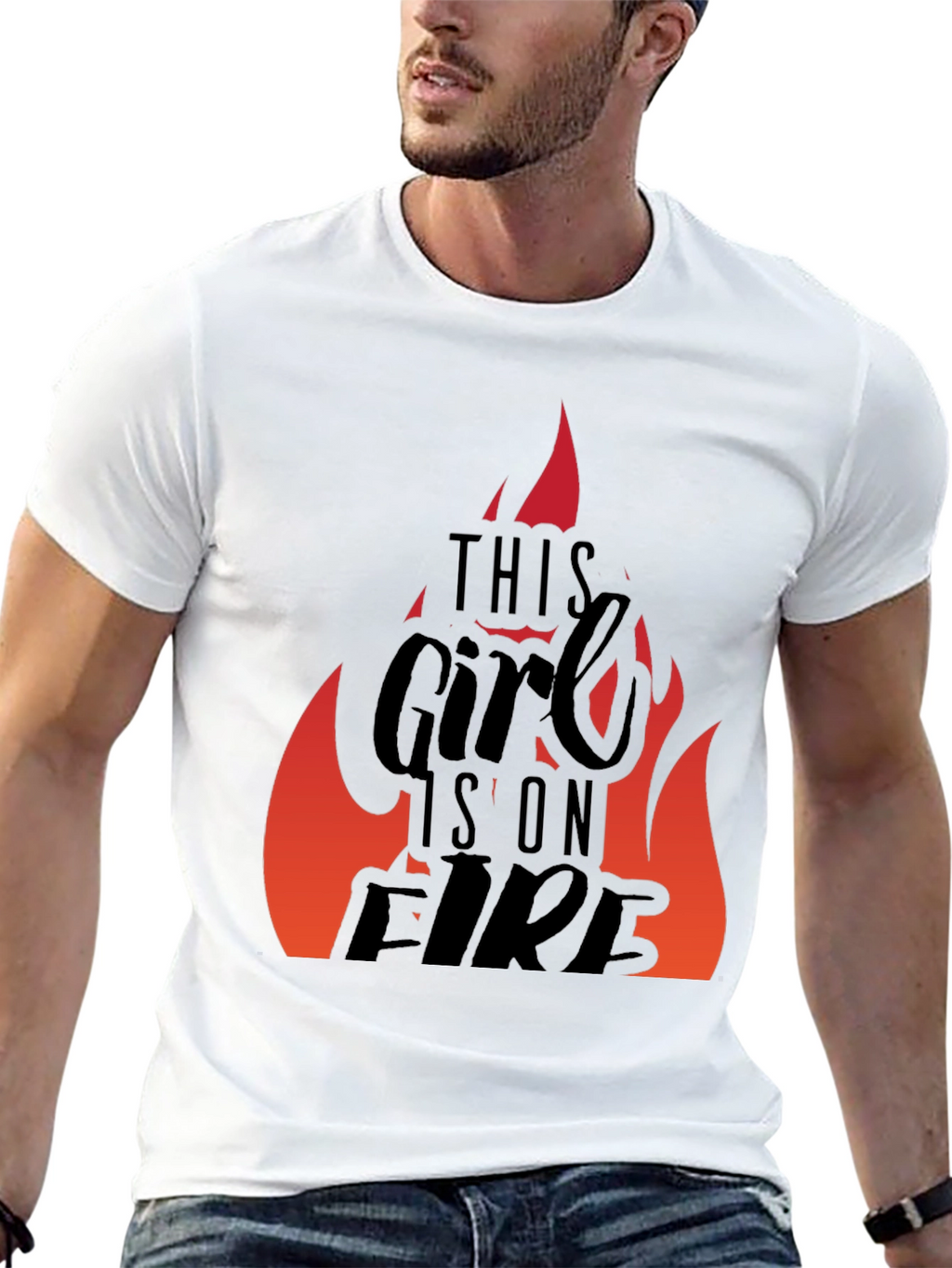 This Girl is on Fire Black Graphic Tee