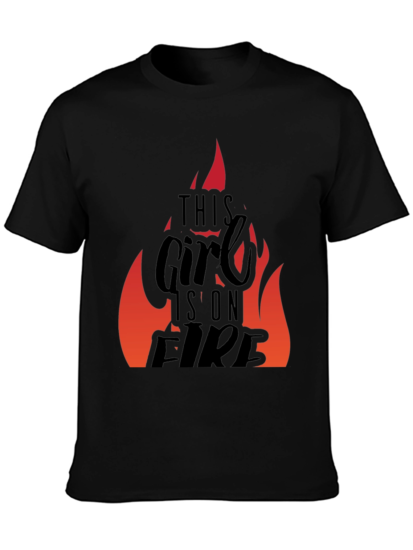 This Girl is on Fire Black Graphic Tee
