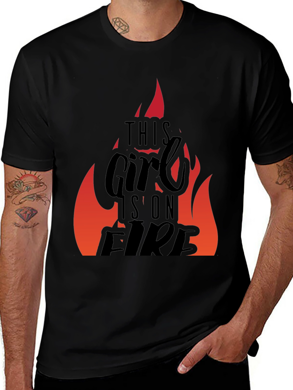 This Girl is on Fire Black Graphic Tee