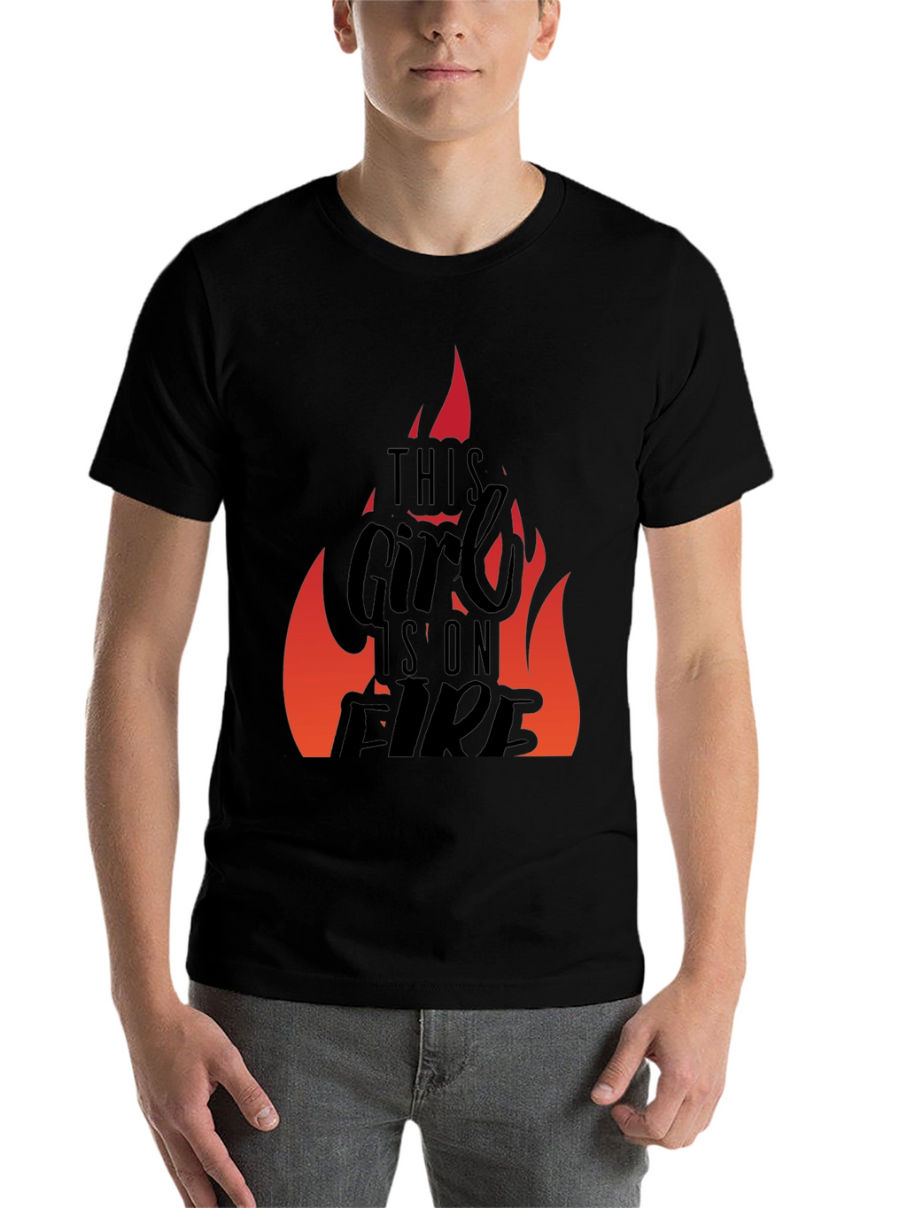 This Girl is on Fire Black Graphic Tee