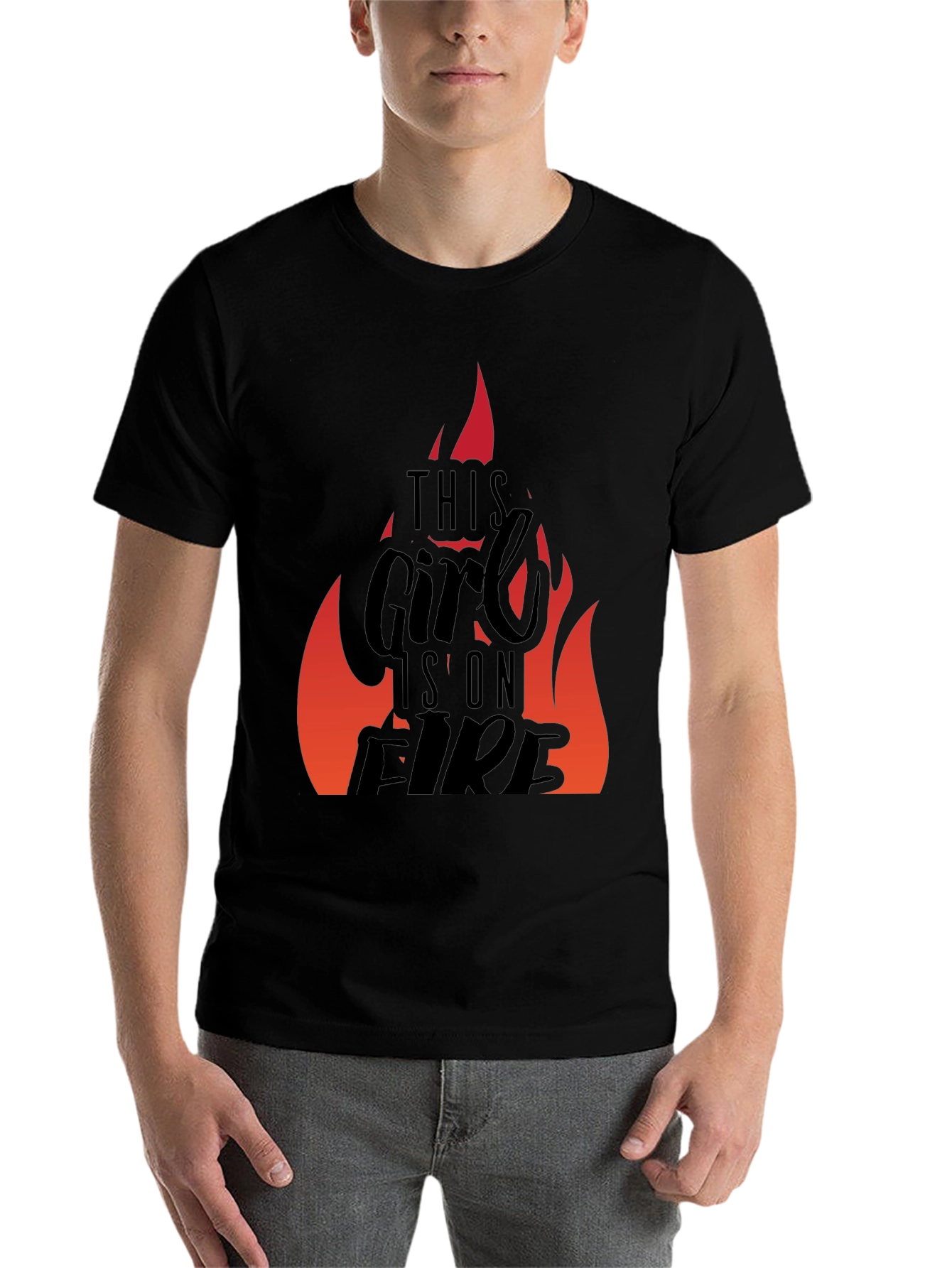 This Girl is on Fire Black Graphic Tee
