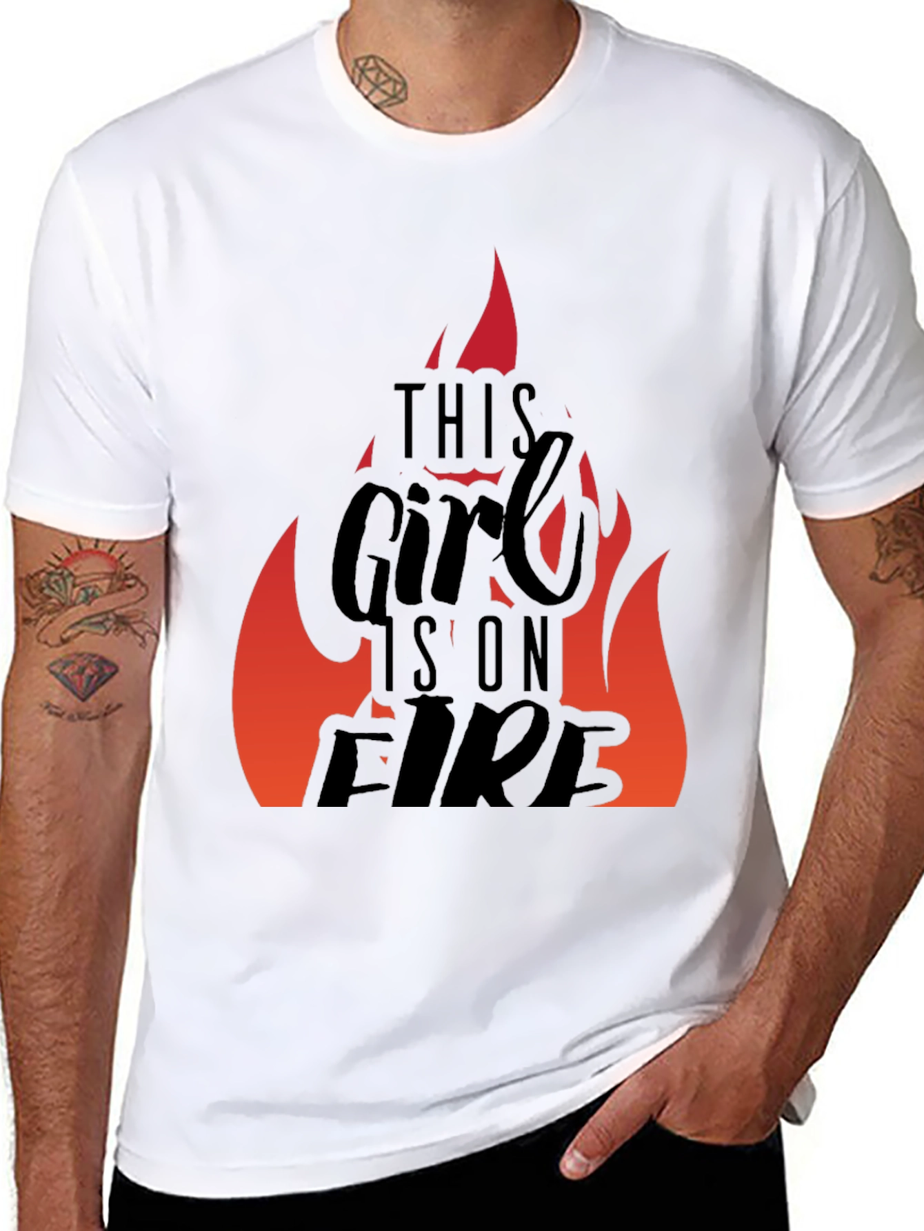This Girl is on Fire Black Graphic Tee