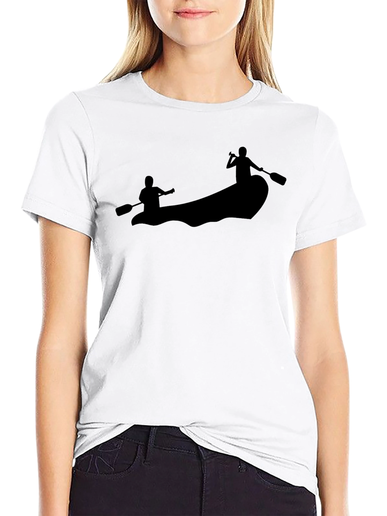 Rafting Adventure Tee - Black Crew Neck T-Shirt