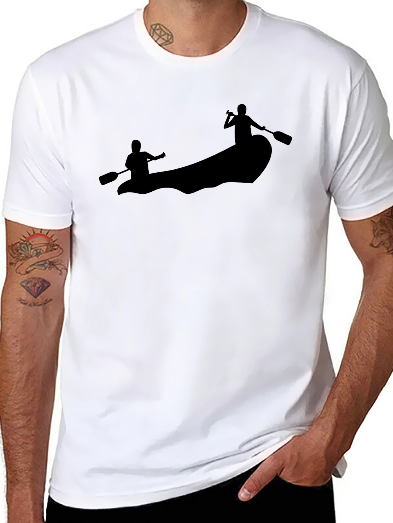 Rafting Adventure Tee - Black Crew Neck T-Shirt