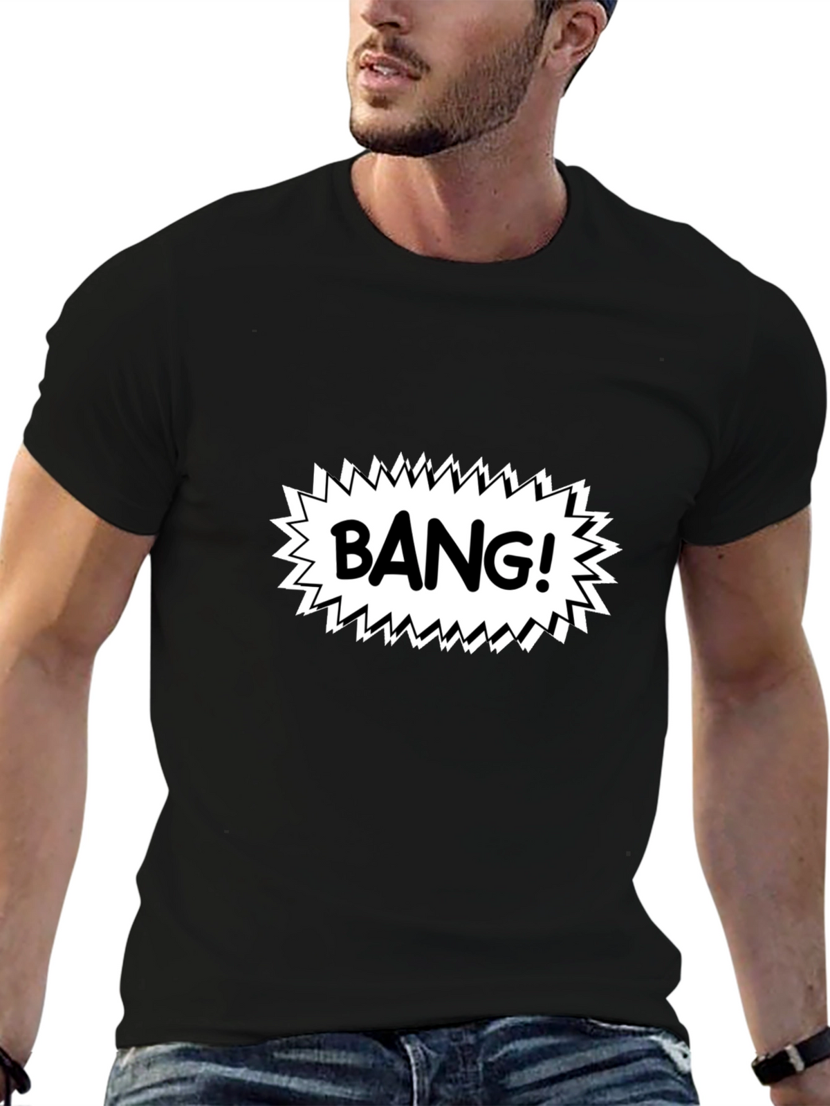 BANG! Graphic Print Black T-Shirt