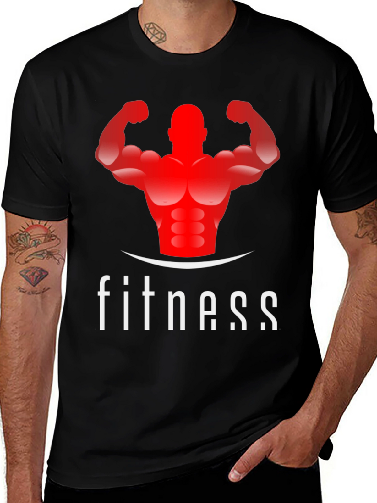 Fitness Graphic Tee - Black Gym Shirt