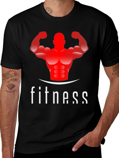 Fitness Graphic Tee - Black Gym Shirt
