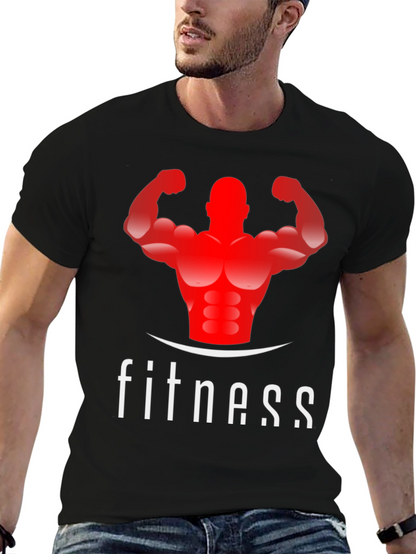 Fitness Graphic Tee - Black Gym Shirt