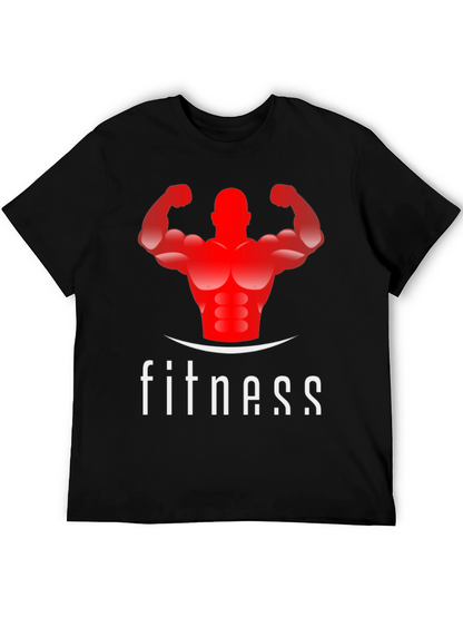 Fitness Graphic Tee - Black Gym Shirt