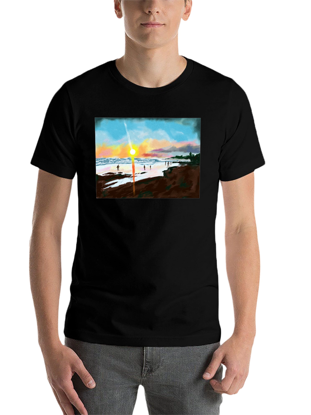 Sunset Beach T-Shirt - Coastal Design