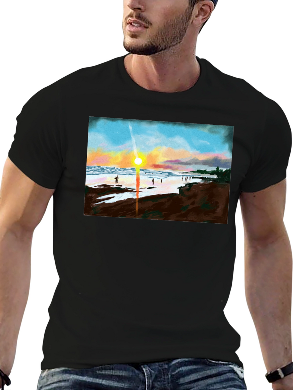 Sunset Beach T-Shirt - Coastal Design