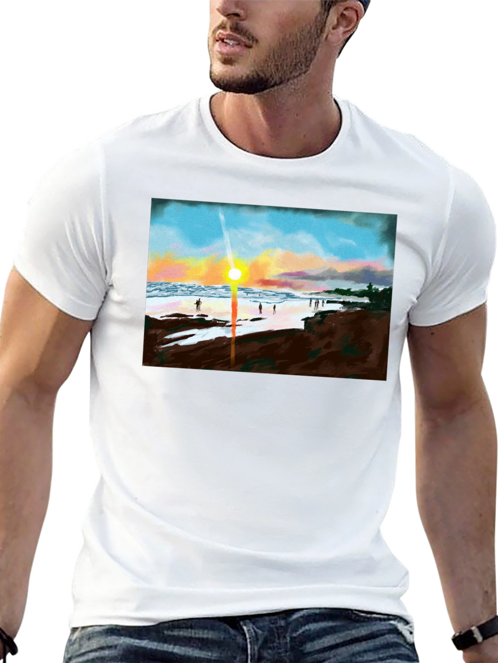 Sunset Beach T-Shirt - Coastal Design
