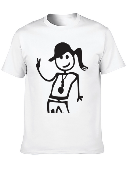 Black Stick Figure Graphic Tee - Casual Comfort