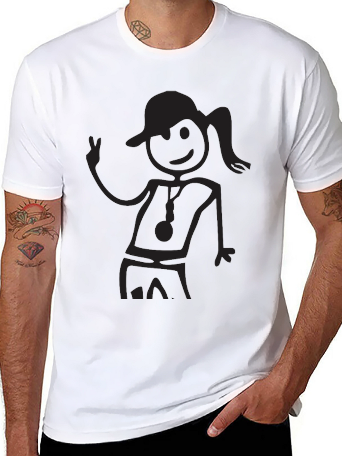 Black Stick Figure Graphic Tee - Casual Comfort