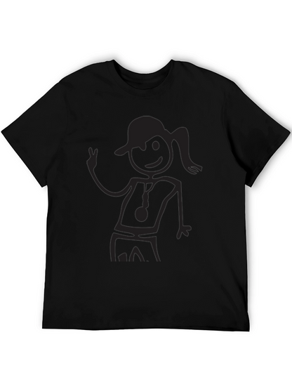 Black Stick Figure Graphic Tee - Casual Comfort