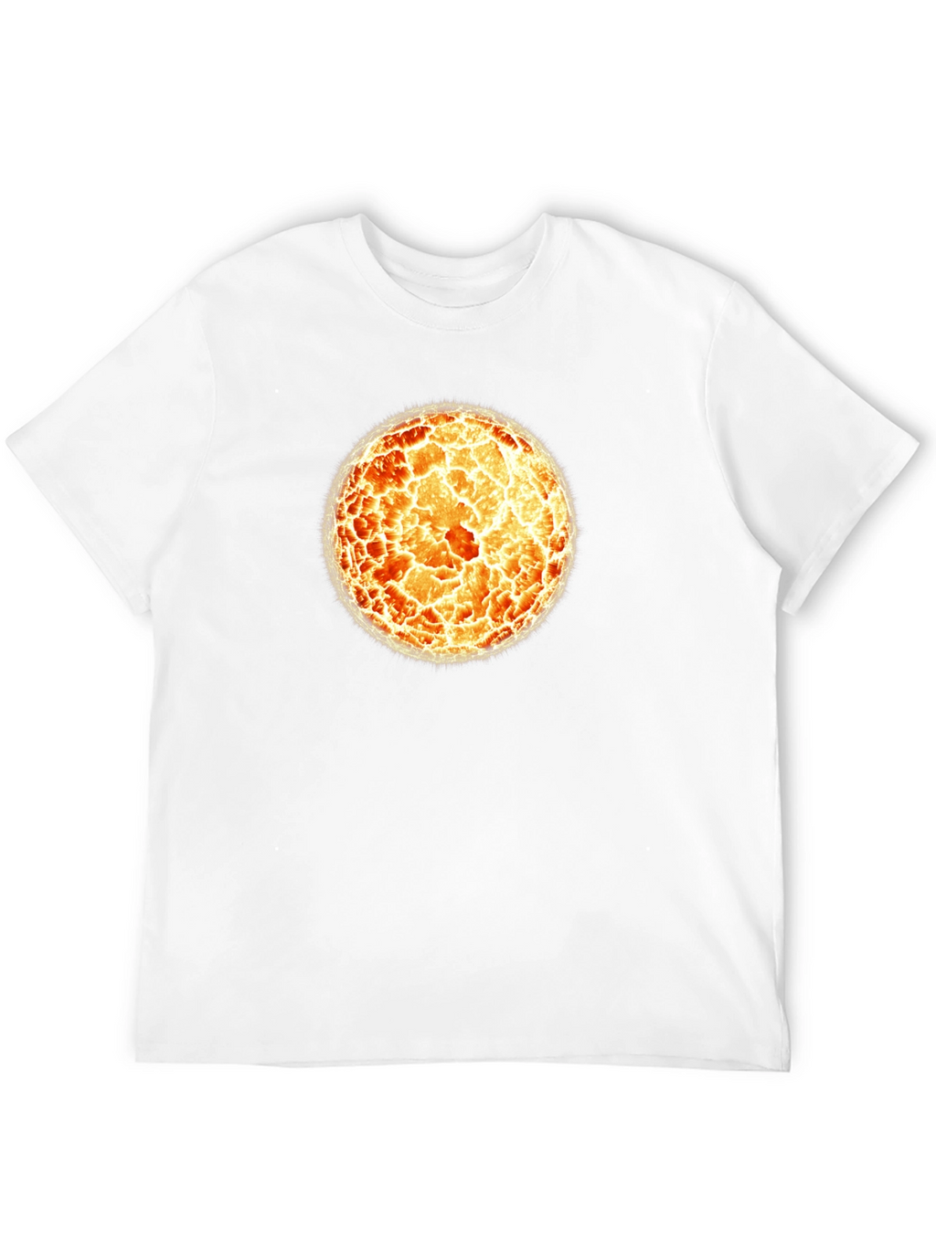 Fiery Sphere Graphic T-Shirt - Cool Design