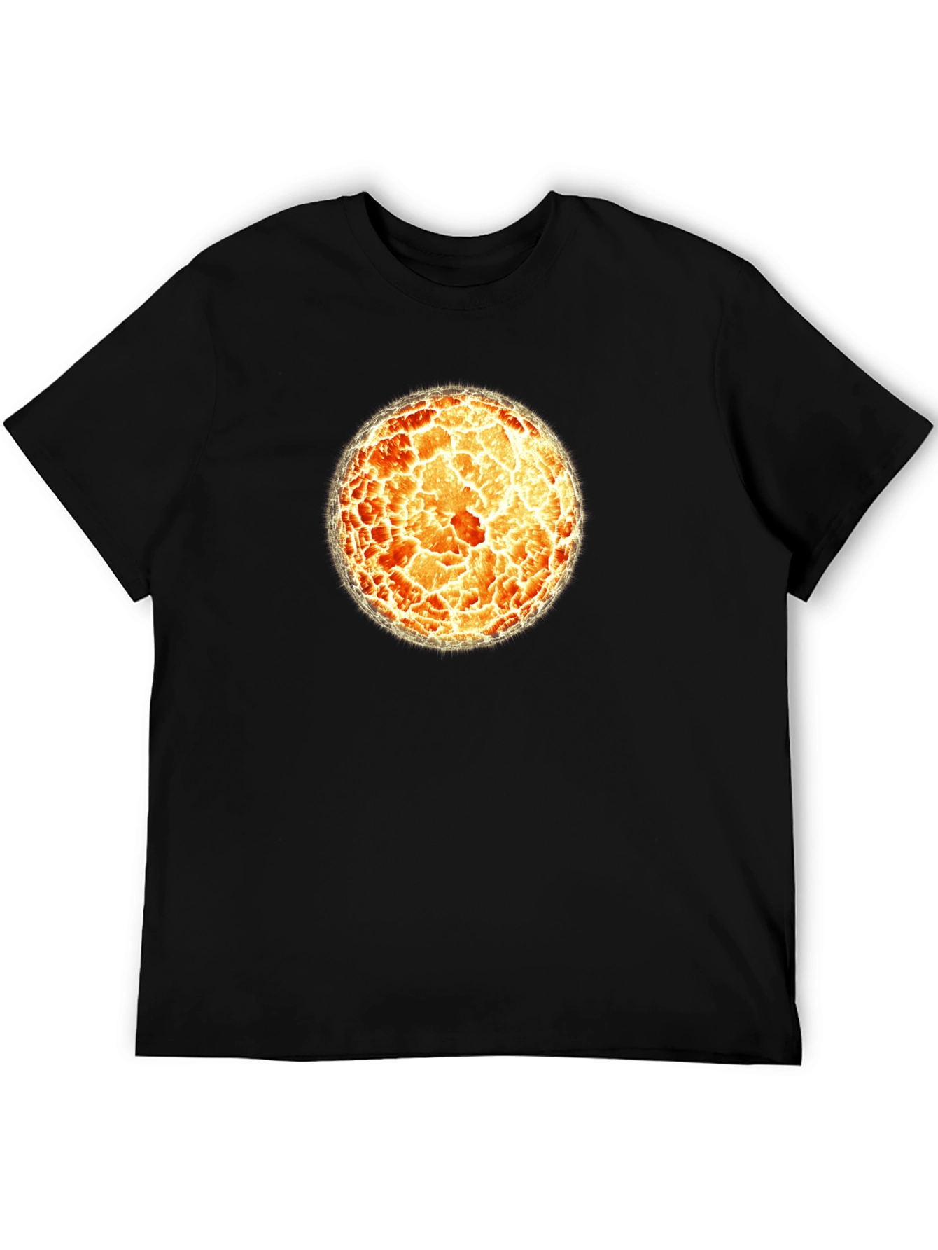 Fiery Sphere Graphic T-Shirt - Cool Design