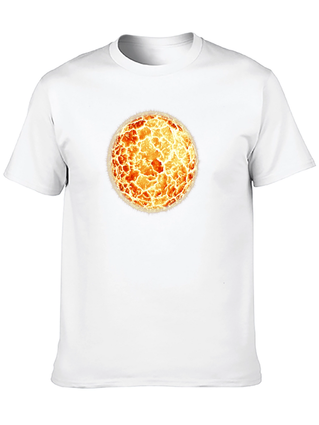 Fiery Sphere Graphic T-Shirt - Cool Design