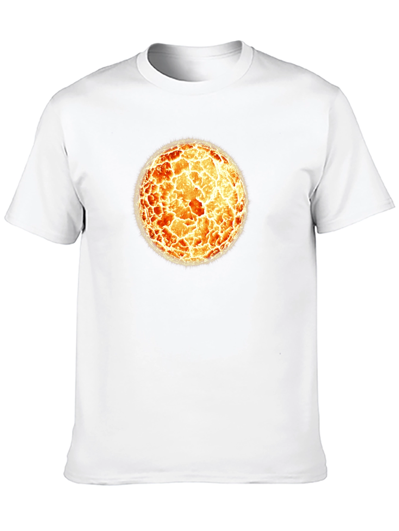 Fiery Sphere Graphic T-Shirt - Cool Design
