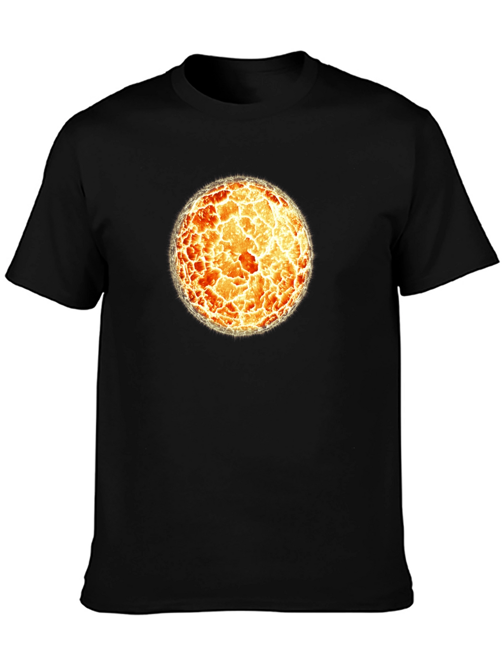Fiery Sphere Graphic T-Shirt - Cool Design