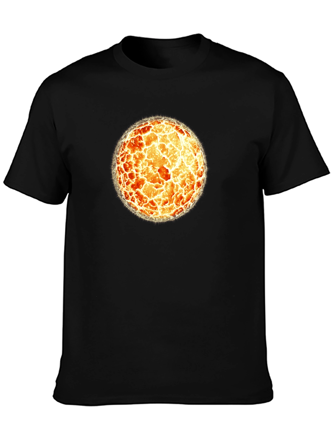 Fiery Sphere Graphic T-Shirt - Cool Design