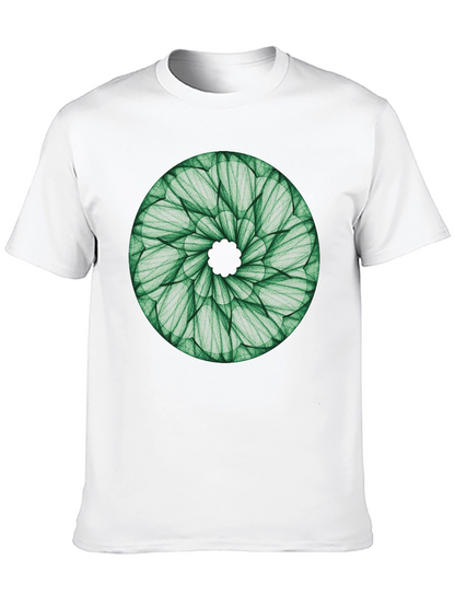 Green Leaf Mandala T-Shirt - Nature Inspired Design