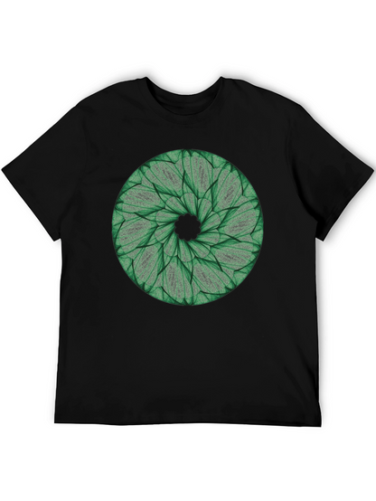 Green Leaf Mandala T-Shirt - Nature Inspired Design