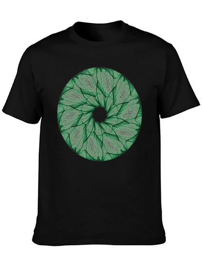 Green Leaf Mandala T-Shirt - Nature Inspired Design