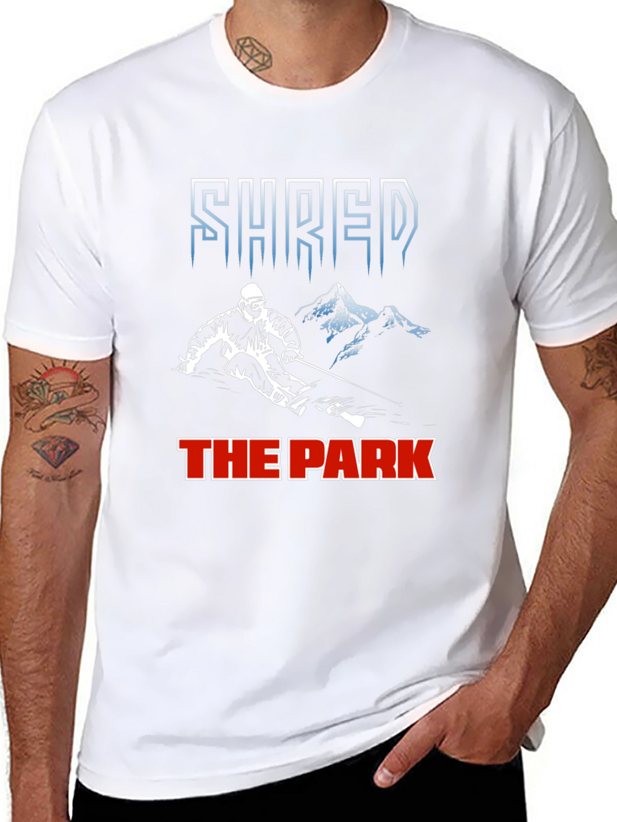 Shred The Park T-Shirt Skiing Snowboarding Tee