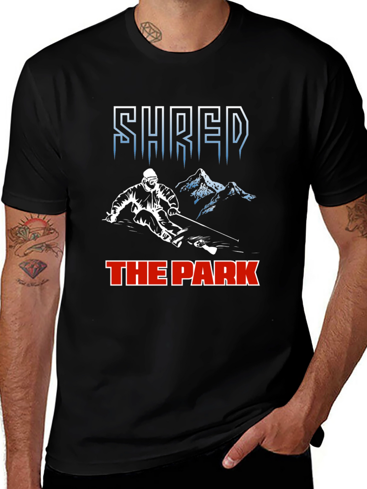 Shred The Park T-Shirt Skiing Snowboarding Tee