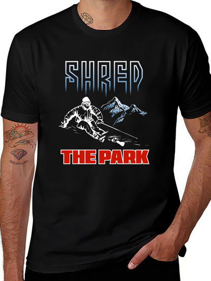 Shred The Park T-Shirt Skiing Snowboarding Tee