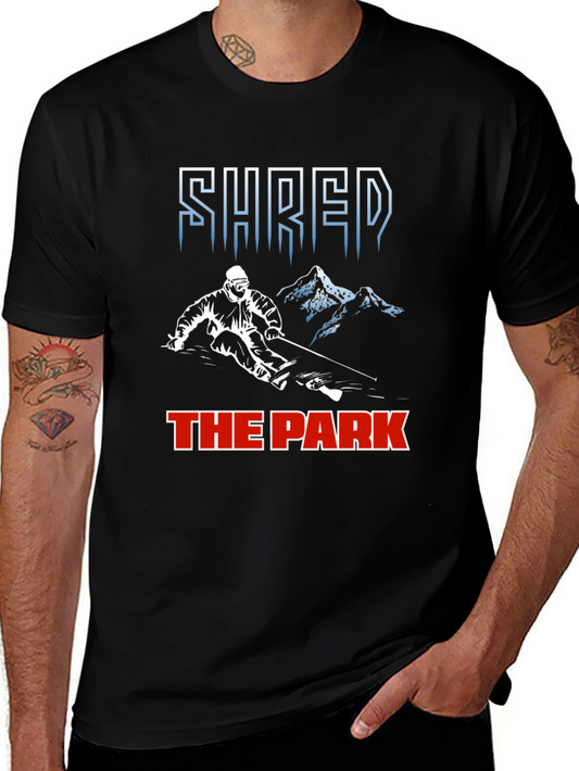 Shred The Park T-Shirt Skiing Snowboarding Tee