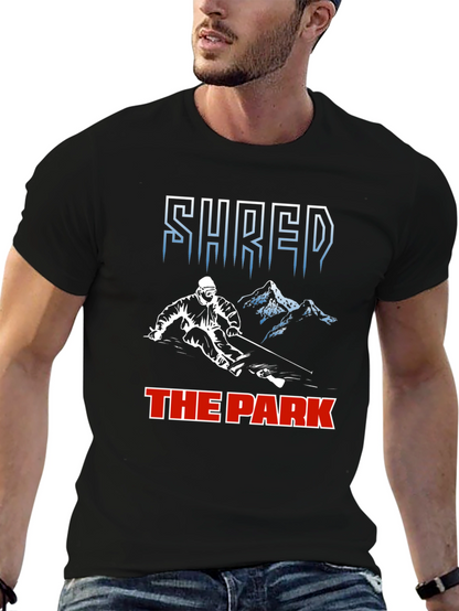 Shred The Park T-Shirt Skiing Snowboarding Tee
