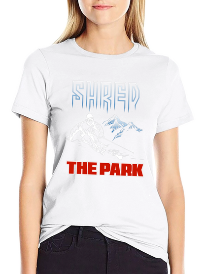 Shred The Park T-Shirt Skiing Snowboarding Tee