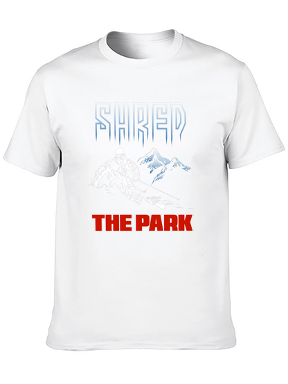 Shred The Park T-Shirt Skiing Snowboarding Tee