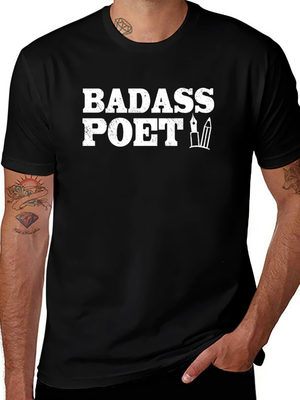 Badass Poet Graphic Tee - Black T-Shirt