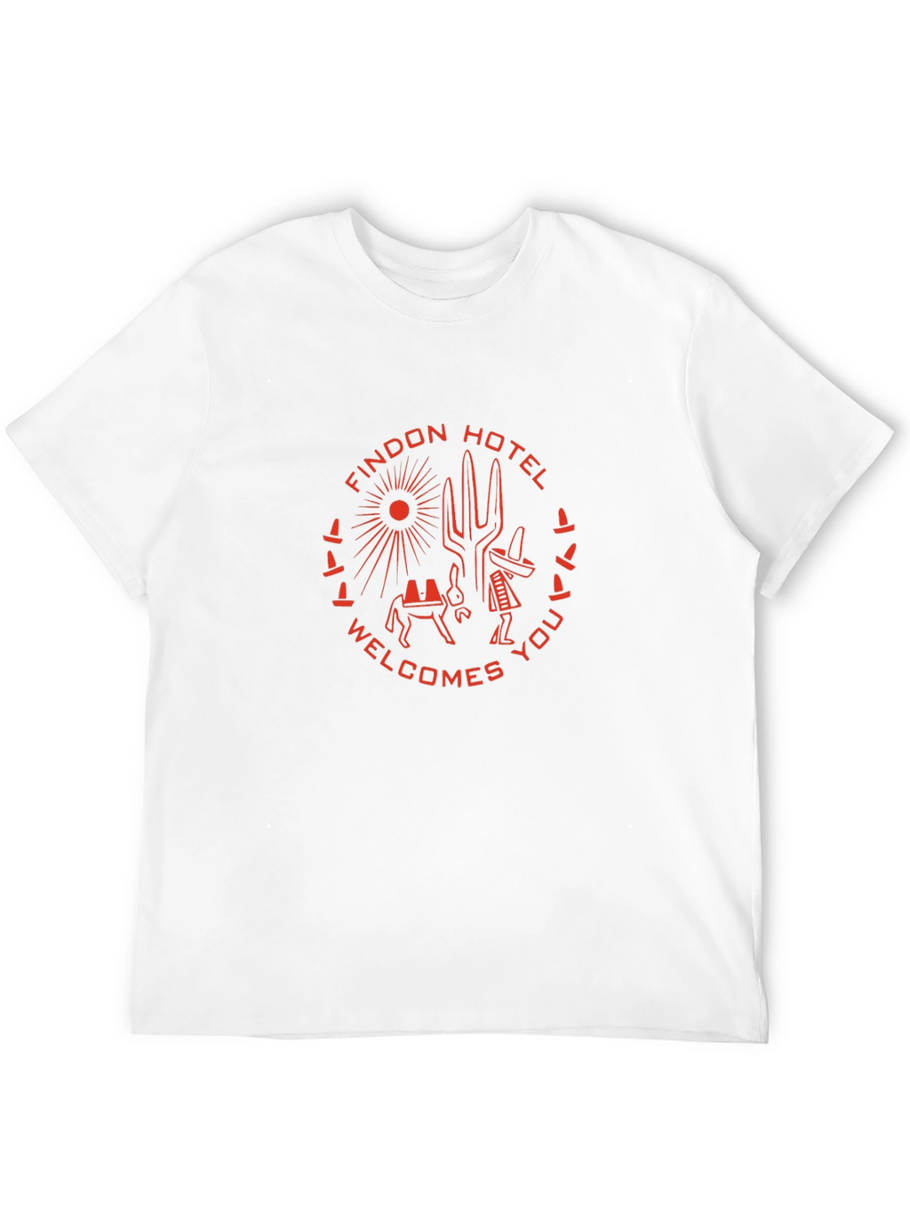Findon Hotel Graphic Tee - Desert Motif Black T-Shirt