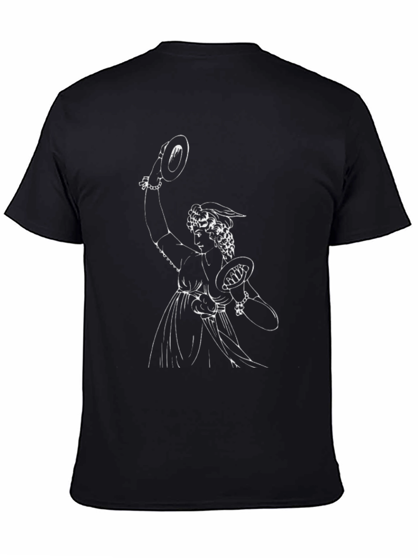 Vintage Greek Muse Graphic Tee - Black