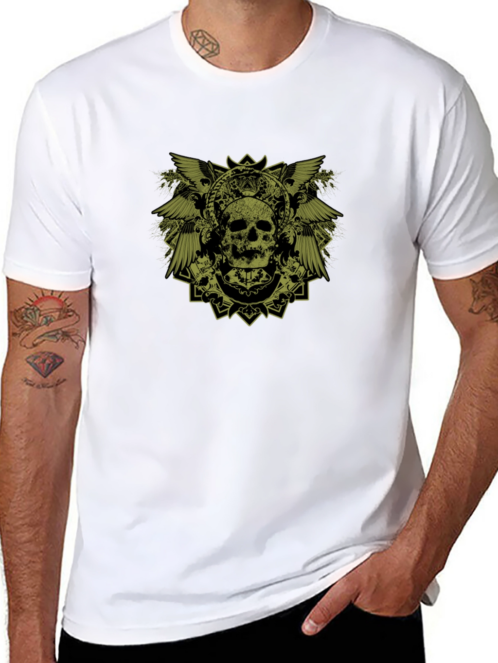 Skull Graphic Print Black T-Shirt