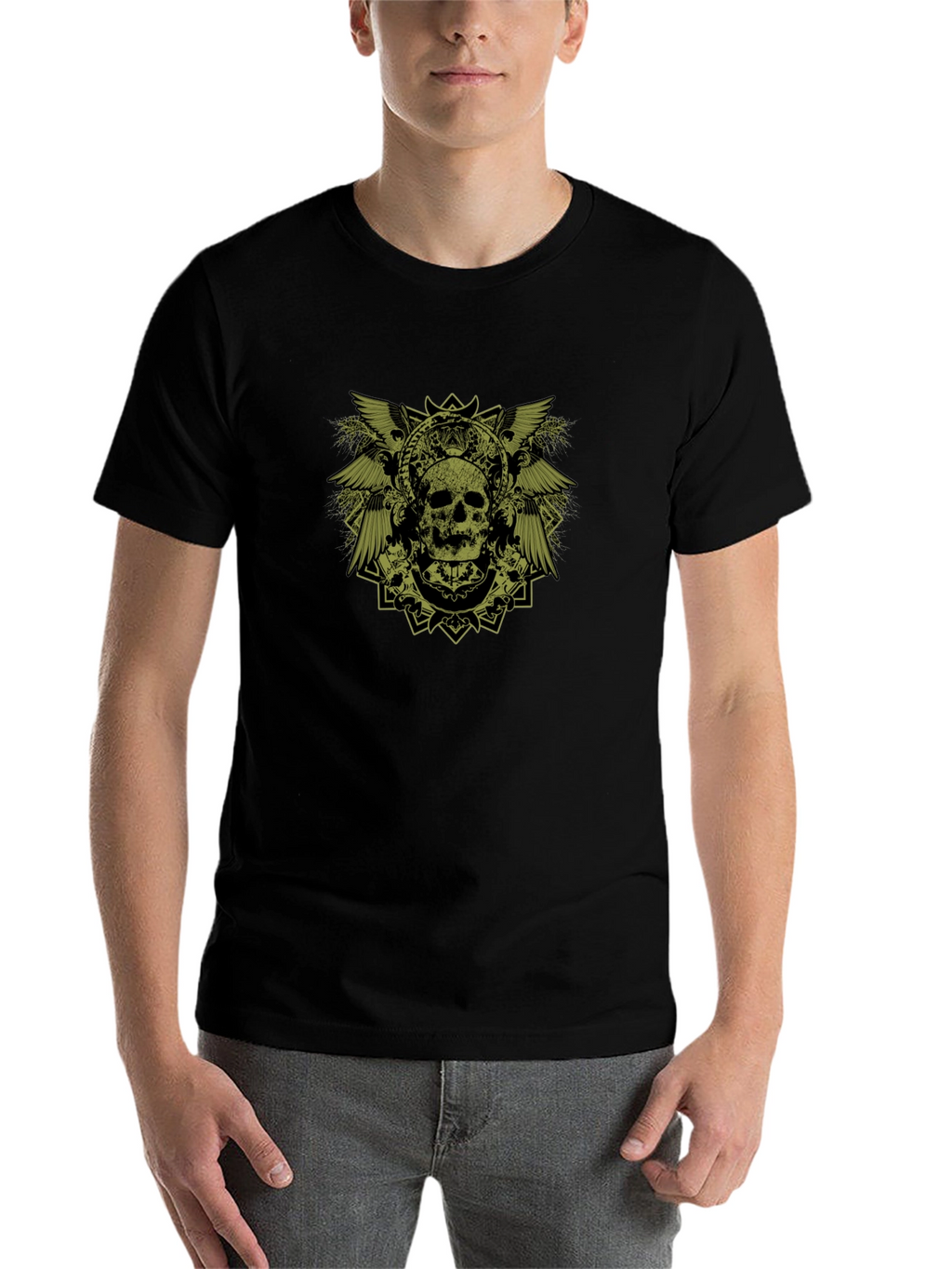 Skull Graphic Print Black T-Shirt