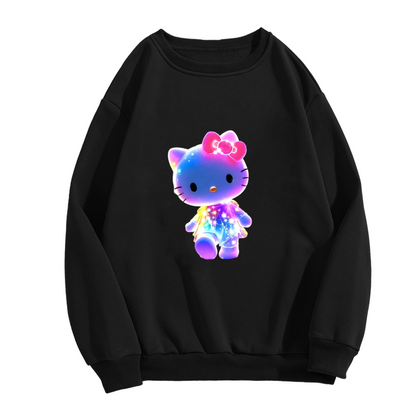 Glowing Galaxy Hello Kitty Aesthetic Crewneck Sweatshirt