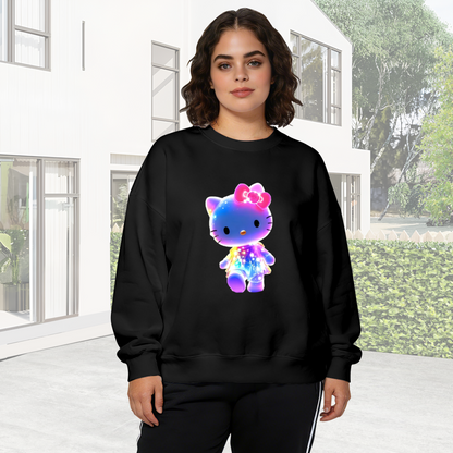 Glowing Galaxy Hello Kitty Aesthetic Crewneck Sweatshirt