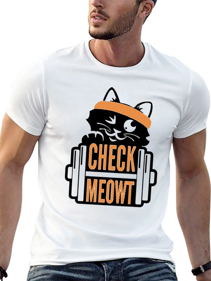 Check Meowt T-Shirt - Gym Cat Workout Tee
