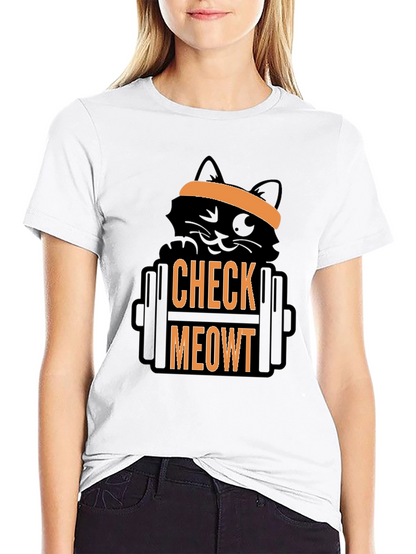 Check Meowt T-Shirt - Gym Cat Workout Tee