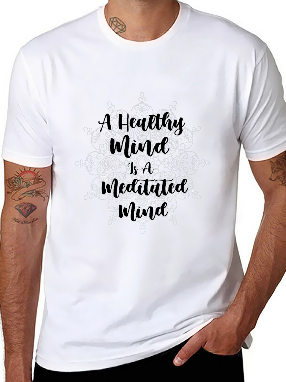Mandala Art Graphic Black T-Shirt