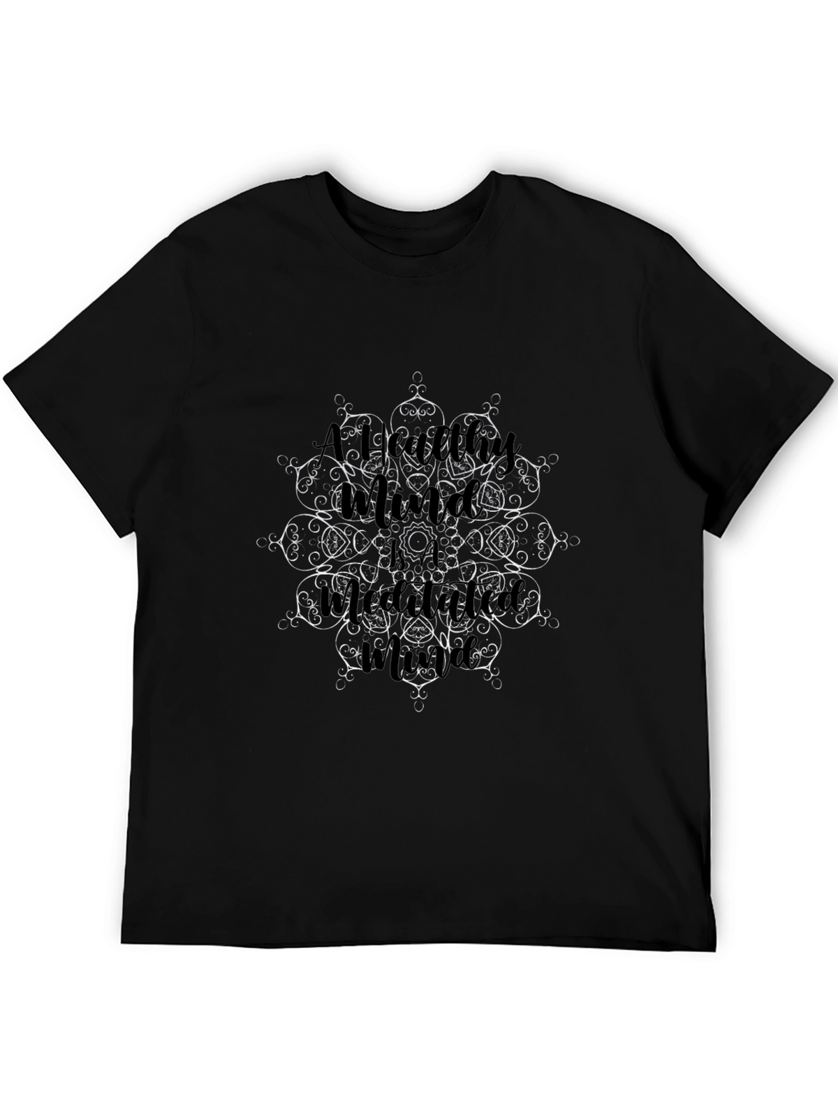 Mandala Art Graphic Black T-Shirt