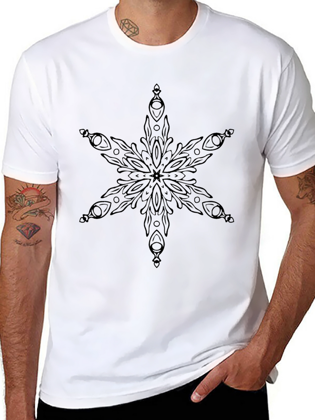 Black Snowflake Graphic Tee