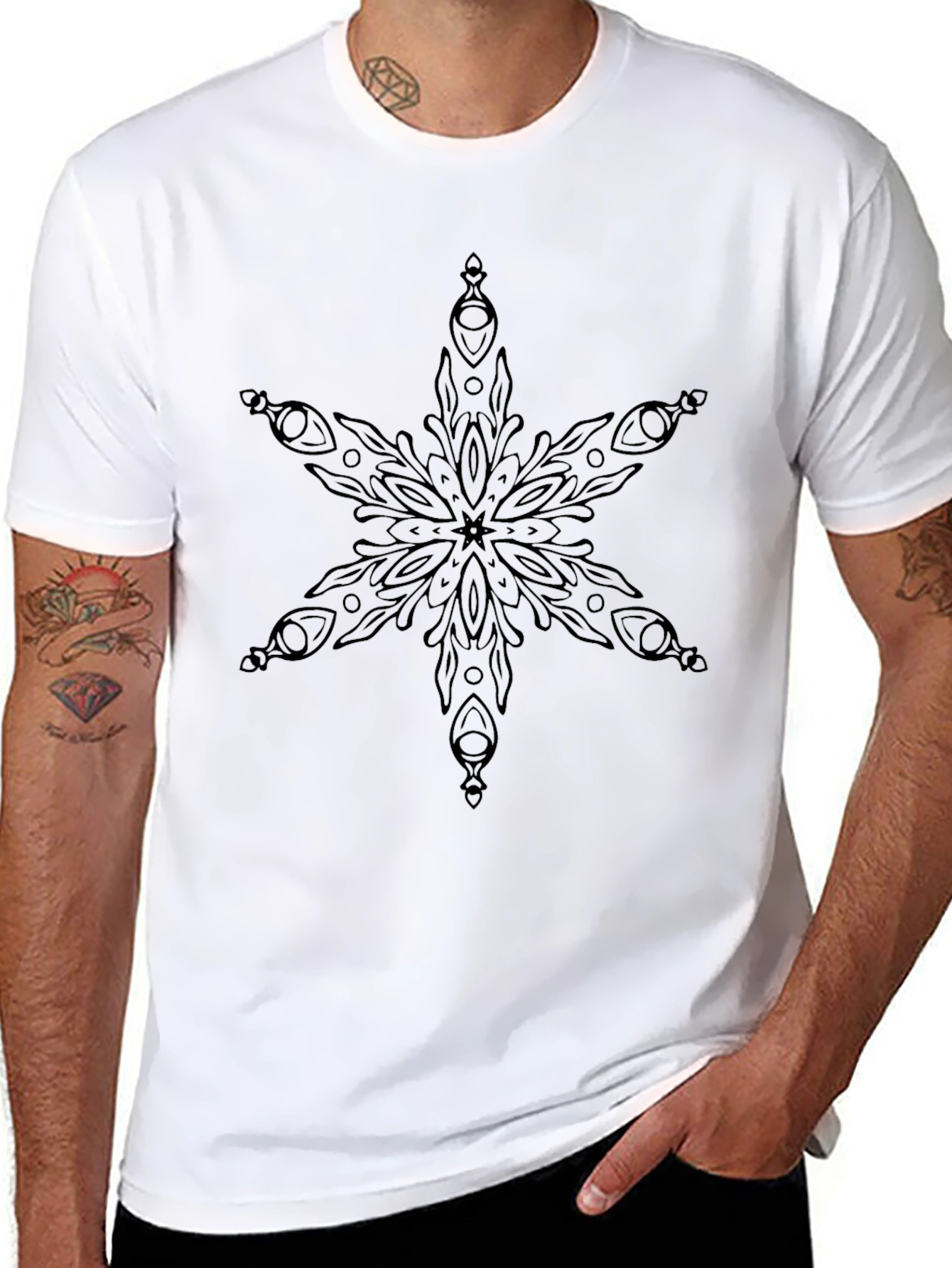 Black Snowflake Graphic Tee