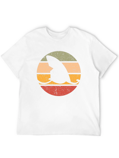 Retro Shark Fin Surfboard Graphic T-Shirt