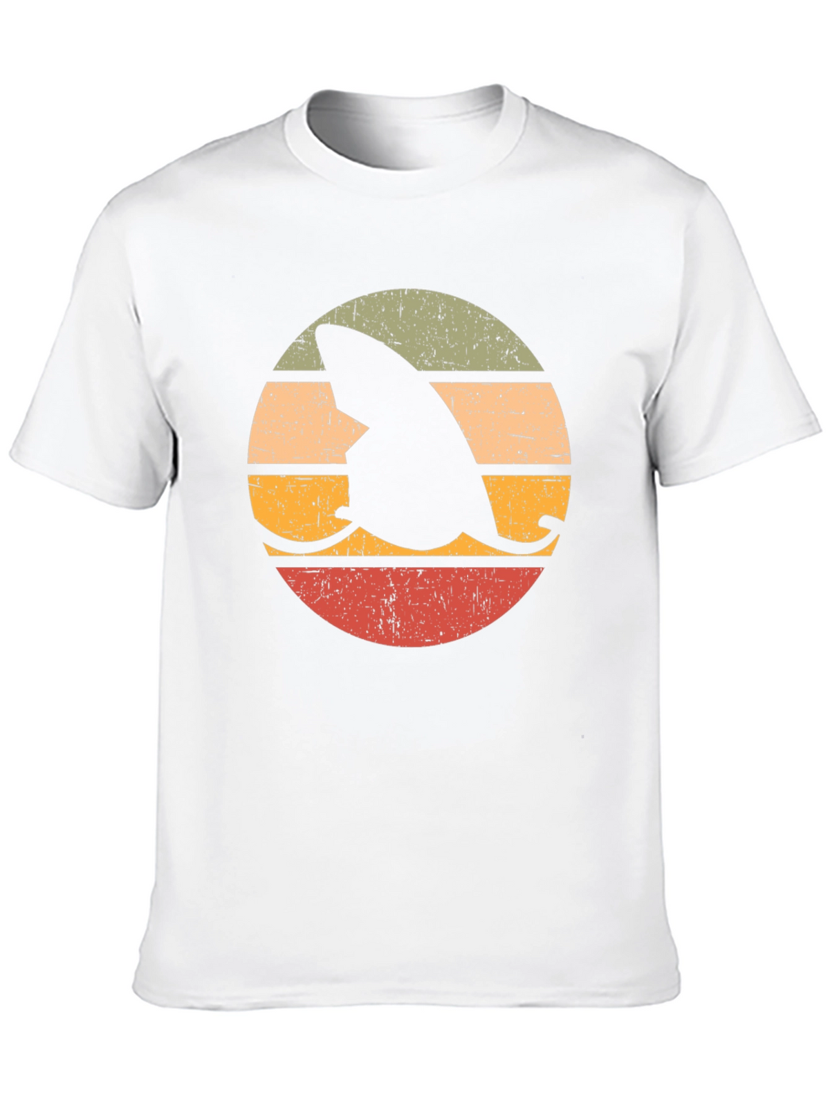 Retro Shark Fin Surfboard Graphic T-Shirt